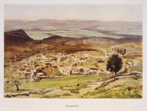 Akvarell av Stanley Inchbold, som viser Nasaret i Palestina 1906