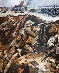Første slaget ved Somme (farge litho)