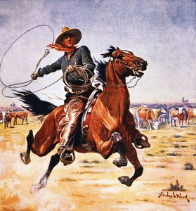 Cowboy med lasso av Stanley L. Wood