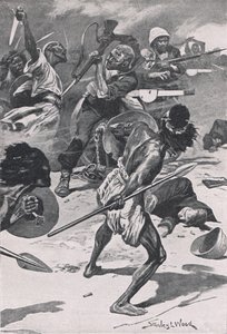Slaget ved Abu-Klea, 17. januar 1885, illustrasjon fra British Battles on Land and Sea, 1915