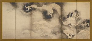 Drager og skyer, Momoyama eller Edo-perioden, 1590-1640.