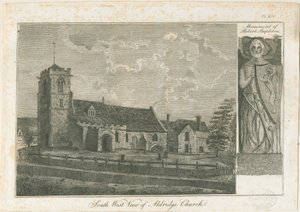 Aldridge Church: gravering, nd [1762-1802] av Stebbing Shaw