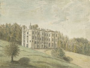 Beaudesert Hall and Park: vannfargemaleri, nd [1762-1802] av Stebbing Shaw