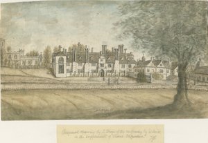 Blithfield Hall: akvarellmaleri, nd [1700-tallet] av Stebbing Shaw