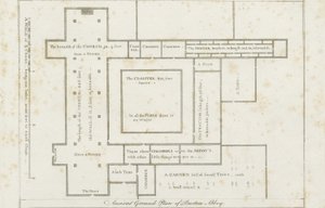 Burton-upon-Trent Abbey: gravering, nd [c 1795] (trykk)