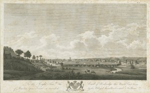 Burton-upon-Trent Bridge and Town: gravering, 1779 av Stebbing Shaw