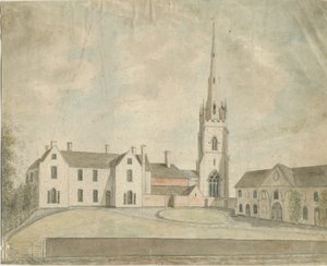 Clifton Campville Church: akvarellmaling, og [c 1790] av Stebbing Shaw