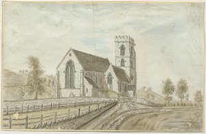 Colwich Church: vannfargemaleri, nd [1762-1802] av Stebbing Shaw