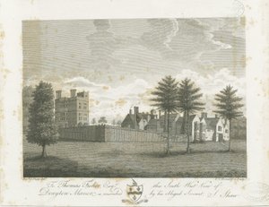 Drayton Bassett - "Drayton Manor": gravering, nd [1795] av Stebbing Shaw