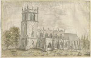 Eccleshall kirke: vannfargemaleri, nd [1762-1802]