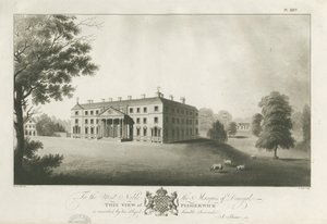 Fisherwick Hall: akvatintgravering, nd [c 1797] (trykk) av Stebbing Shaw