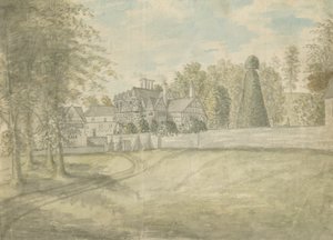 Great Barr Village - Old Tudor House: vannfargemaleri, nd [1762-1802] av Stebbing Shaw