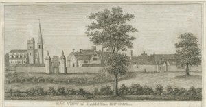 Hamstall Ridware - kirke og herregård: gravering, nd [1762-1802] (trykk)