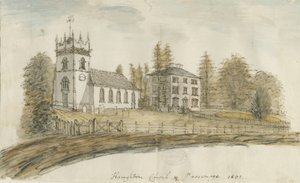 Haughton Church: vannfargemaleri, 1801 av Stebbing Shaw