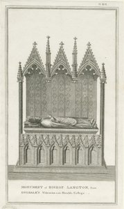 Lichfield Cathedral - Monument til biskop Langton: gravering, nd [1762-1798] (trykk)