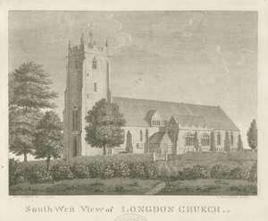 Longdon Church: gravering av Stebbing Shaw