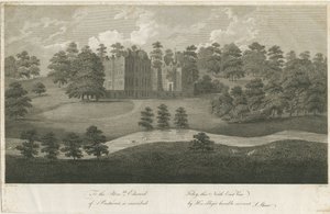 Prestwood Hall: gravering, nd [1762-1802] (trykk) av Stebbing Shaw