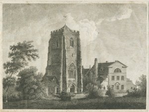Ranton Abbey [Priory]: gravering og [slutten av 1700-tallet] (trykk)