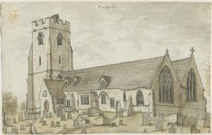 Rugeley Church (gammel): vannfargemaleri, nd [1762-1802] (maleri) av Stebbing Shaw