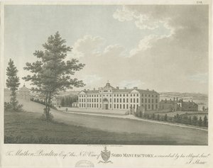 Soho Manufactory: farget akvatintgravering, nd [c 1798] (trykk) av Stebbing Shaw