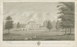 Somerford Hall: gravering og [slutten av 1700-tallet] (trykk) av Stebbing Shaw
