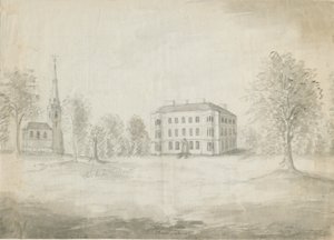 Thorpe Constantine Church and Hall: blyant- og vasketegning, nd [1762-1802] av Stebbing Shaw