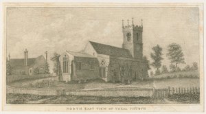 Yoxall kirke: gravering, nd [c 1798] (trykk) av Stebbing Shaw