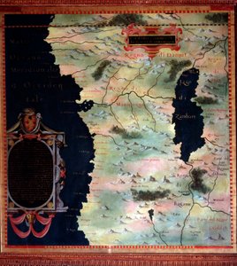 Vest-Afrika (Kongo og Angola) Kart laget av Stefano Bonsignori (? -1589) italiensk kosmograf og maler. Rundt 1581. Firenze, Palazzo Vecchio, Sala del Mappamondo