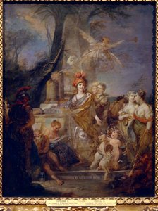 Keiserinne Catherine II (1729-1796) som Minerva i musekretsen. Maleri av Stefano Torelli (1712-1784), olje på lerret. italiensk kunst