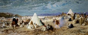 Feiring av Mohammed i Tanger, maleri av Stefano Ussi (1822-1901), olje på lerret, 48, 5x117, 5 cm