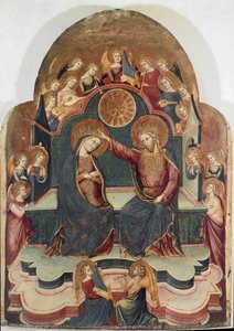 The Coronation of the Virgin Tremaleri av Stefano da Sant"Agnese av Stefano Veneziano