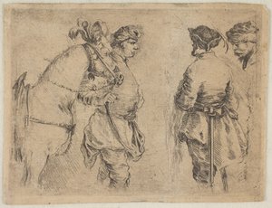En stang som holder en hest ved hodelaget, ca. 1662. av Stefano della Bella
