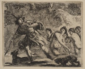 Acteon, fra Game of Mythology Game of Mythology, 1644. av Stefano della Bella