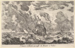 Et vanlig skip som reiser mellom Dover og Calais av Stefano della Bella
