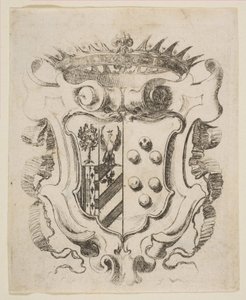 Arms of the Medici med Della Rovere, 1637. av Stefano della Bella