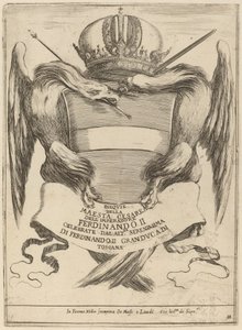Våpen med en dedikasjon til storhertug Ferdinand II av Stefano della Bella