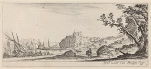 Båter på kysten, i eller før 1647. av Stefano della Bella