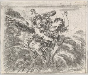Boreas og Orithyia, fra Game of Mythology Jeu de la Mythologie, 1644. av Stefano della Bella