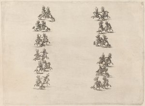 Kavalerer kjemper i to kolonner, 1652. av Stefano della Bella