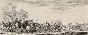Choc de Cavalrie (etsing på lagt papir) av Stefano della Bella