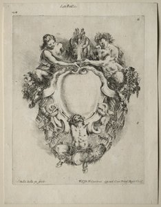 Samling av forskjellige caprices og nye design av kartusjer og ornamenter: nr. 11. av Stefano della Bella