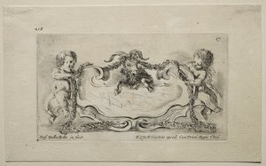 Samling av forskjellige caprices og nye design av kartusjer og ornamenter: nr. 17. av Stefano della Bella