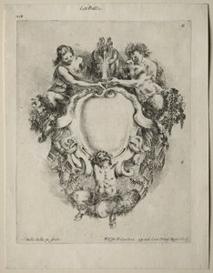 Samling av forskjellige caprices og nye design av kartusjer og ornamenter: nr. 11 av Stefano della Bella