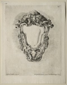 Samling av forskjellige caprices og nye design av kartusjer og ornamenter: nr. 12 av Stefano della Bella