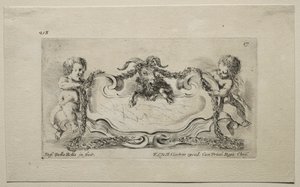Samling av forskjellige caprices og nye design av kartusjer og ornamenter: nr. 17 av Stefano della Bella