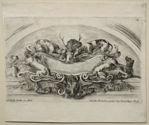 Samling av forskjellige caprices og nye design av kartusjer og ornamenter: nr. 13 av Stefano della Bella