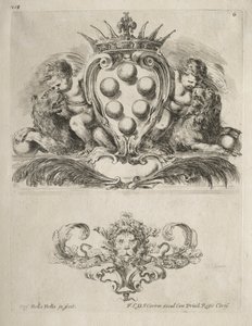 Samling av forskjellige caprices og nye design av kartusjer og ornamenter: nr. 6. av Stefano della Bella