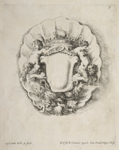 Samling av forskjellige caprices og nye design av kartusjer og ornamenter: nr. 7 av Stefano della Bella