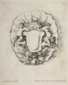Samling av forskjellige caprices og nye design av kartusjer og ornamenter: nr. 7. av Stefano della Bella