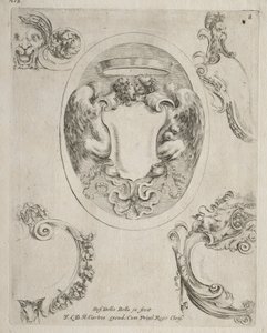 Samling av forskjellige caprices og nye design av kartusjer og ornamenter: nr. 8 av Stefano della Bella